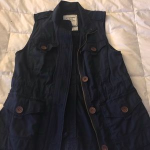 Navy Blue Abercrombie Cargo Vest